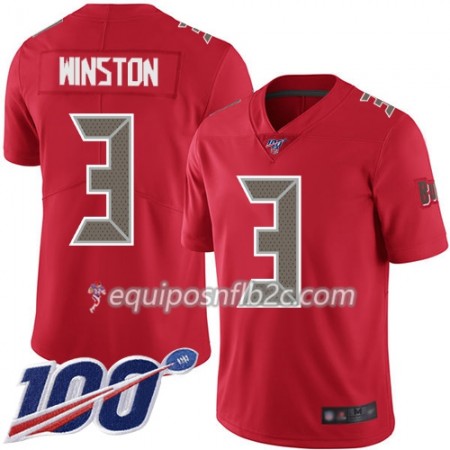 Camiseta Hombre NFL Tampa Bay Buccaneers Jameis Winston 3 Nike Rojo 100th Camiseta Hombre NFL Tampa Bay Buccaneers Jameis Winston 3 Nike Rojo 100th